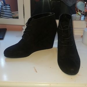 Heeled Black Booties Wedges